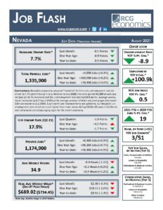 July 2021 Job Flash Report - RCG Economics Las Vegas